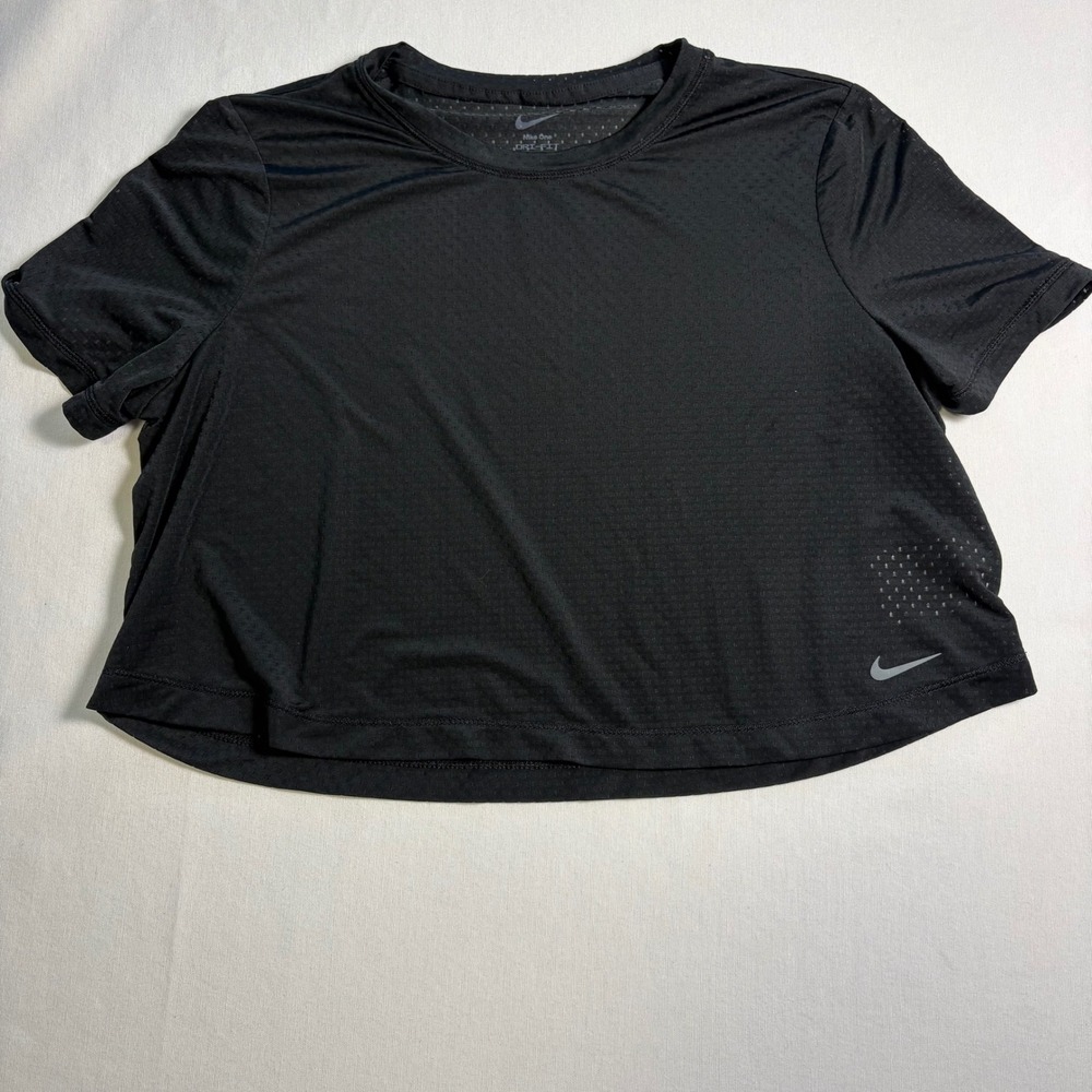 Nike one, Dri-FIT Mesh Crop Top, S, Black, Training Gym Running